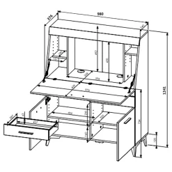 Secrétaire Latille -Meubles Soldes Boutique 1000245014 220505 500 SKETCH DETAILS P000000001000245014 sketch