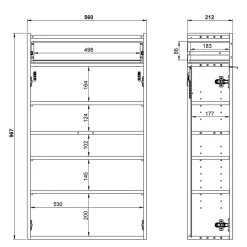 Meuble à Chaussures Ameca 56 Cm -Meubles Soldes Boutique 1000383151 230418 500 SKETCH DETAILS P000000001000383151 sketch