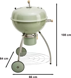 NATERIAL - Barbecue à Charbon PHOENIX BETA II - 8 Personnes - Ø 57 Cm - H. 108 Cm - Acier émaillé - Vert - Kogelbarbecue -Meubles Soldes Boutique 1080x1200