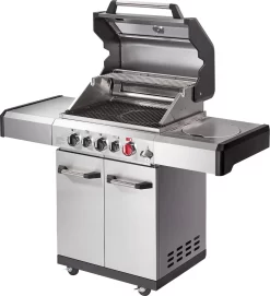 Barbecue à Gaz Enders Kansas II Pro 3 SIK Turbo - Grijs - Surface De Cuisson 60x45 Cm - 3 Brûleurs Principaux + Brûleur Latéral + Brûleur Arrière - Barbecue -Meubles Soldes Boutique 1094x1200