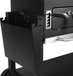 NATERIAL - Barbecue à Charbon KING SIZE - 15 Personnes - H.129 X L.175 X P.65 Cm - Acier émaillé - Zwart - Chariot Grill - Barbecue Angulaire -Meubles Soldes Boutique 1139x1200