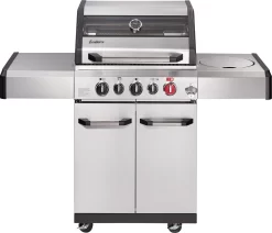 Barbecue à Gaz Enders Kansas II Pro 3 SIK Turbo - Grijs - Surface De Cuisson 60x45 Cm - 3 Brûleurs Principaux + Brûleur Latéral + Brûleur Arrière - Barbecue