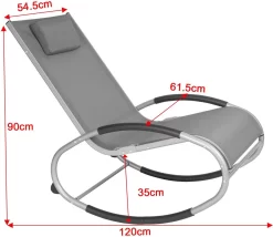 Chaise à Bascule D'extérieur Confortable Kamyra® - Chaise De Jardin, Chaises De Jardin De Jardin - Pour Adultes Et Enfants - Aluminium - Grijs -Meubles Soldes Boutique 1200x1041 1