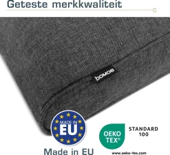 Bomoe Ilano - Coussin De Dossier Lounge Plein Air 50x40cm - Coussin De Jardin épaisseur 10cm, Lavable & Protection UV - Anthracite -Meubles Soldes Boutique 1200x1097