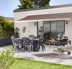 NATERIAL - Barbecue à Charbon ICARUS - Chariot 10 Personnes - H.92 X L.110 X P.61 Cm - Acier Peint - Zwart - BBQ Angulaire Sans Couvercle -Meubles Soldes Boutique 1200x1158