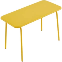 MYLIA Ensemble De Table à Manger En Métal Pour Enfant POPAYAN - Une Table Et 4 Chaises Empilables - Jaune L 80 Cm X H 55,5 Cm X P 39 Cm -Meubles Soldes Boutique 1200x1185 1