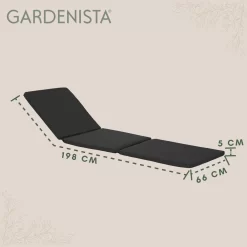 Gardenista Coussin De Rechange Pour Chaise Longue De Jardin Allibert Keter Daytona En Rotin Inclinable Coussin De Mobilier D'extérieur Résistant à L'eau Et Léger En Fibre Rembourrée Hypoallergénique, Zwart -Meubles Soldes Boutique 1200x1198 1