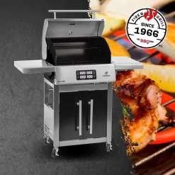 BBQ électrique Landmann E-grill Chariot Argent | Zwart - Avec Thermomètre Intégré - Avec écran Tactile - Avec étagères Latérales - Couvercle Refermable -Meubles Soldes Boutique 1200x1200 16