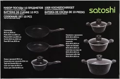 Ensemble De Marmites Satoshi De 10 Pièces Avec Revêtement Antiadhésif Et Poignées Ergonomiques Soft Au Toucher -Meubles Soldes Boutique 1200x797