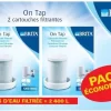 BRITA Lot De 2 Cartouches Filtrantes Pour Filtre Sur Robinet On Tap