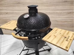 Série Evolve Econ - Barbecue Kamado 24" / 61 CM / XXL - Avec étagères De Table En Bois - Accessoires Gratuits Inclus - Parois En Céramique - Forme D'œuf - Chaleur Directe + Chaleur Indirecte - Ventilation Professionnelle - Thermomètre Intelligent -Meubles Soldes Boutique 1200x893 1