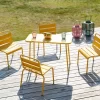 MYLIA Ensemble De Table à Manger En Métal Pour Enfant POPAYAN - Une Table Et 4 Chaises Empilables - Jaune L 80 Cm X H 55,5 Cm X P 39 Cm