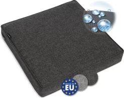 Bomoe Ilano - Coussin D'assise Lounge Plein Air 50x50cm - Coussin De Jardin épaisseur 8cm, Lavable & Protection UV - Anthracite