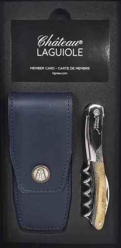 CHATEAU LAGUIOLE © MEILLEUR SOMMELIER DU MONDE - COUTEAU SOMMELIER OUVRE BOUTEILLE DE LUXE FINITION CORNE DE RENNES ANDREAS LARSSON (SUEDE) -Meubles Soldes Boutique 585x1200