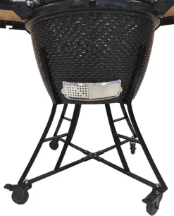 Série Evolve Econ - Barbecue Kamado 24" / 61 CM / XXL - Avec étagères De Table En Bois - Accessoires Gratuits Inclus - Parois En Céramique - Forme D'œuf - Chaleur Directe + Chaleur Indirecte - Ventilation Professionnelle - Thermomètre Intelligent -Meubles Soldes Boutique 970x1200
