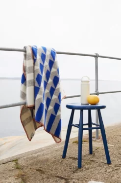 Røros Tweed Plaid Kvam, 135 x 200 cm, Bleu -Meubles Soldes Boutique KVAM 5214 M