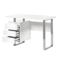 Bureau Paddington II -Meubles Soldes Boutique schreibtisch paddington hochglanz weiss lackiert mit 1 container 3375809
