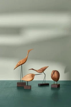 Warm Nordic Beak Bird, Low Heron, Chêne -Meubles Soldes Boutique warmnrodic beakbirds family
